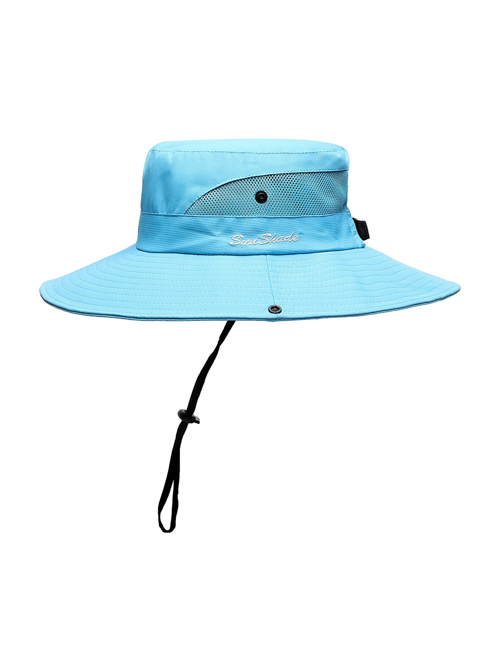 Womens Summer Sun Hat Beach Hat Wide Brim Outdoor UV | Pure Sky Blue | Size 6-7